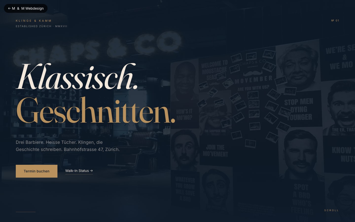 Klinge und Kamm, eigenes Website-Konzept